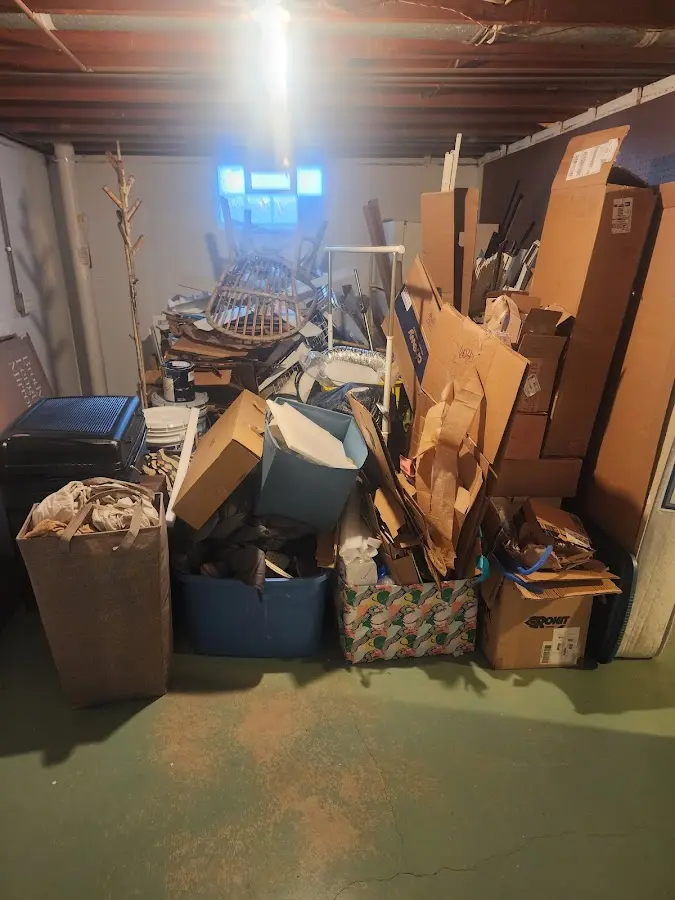 Roll-off dumpster container at job site for 6 Yard Dumpster Rental in Republic